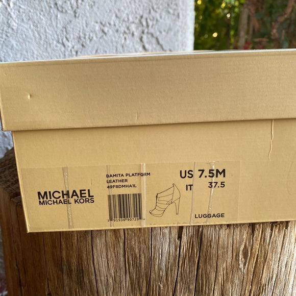 Michael Kors Damita Platform Leather Brown/Gold - Picture 10 of 10